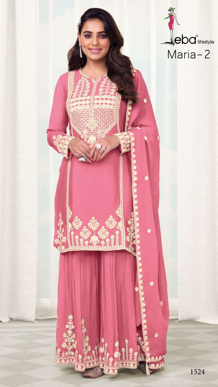 eba lifestyle maria vol-2 1523-1526 series designer salwar suits party wear collection online dealer surat
