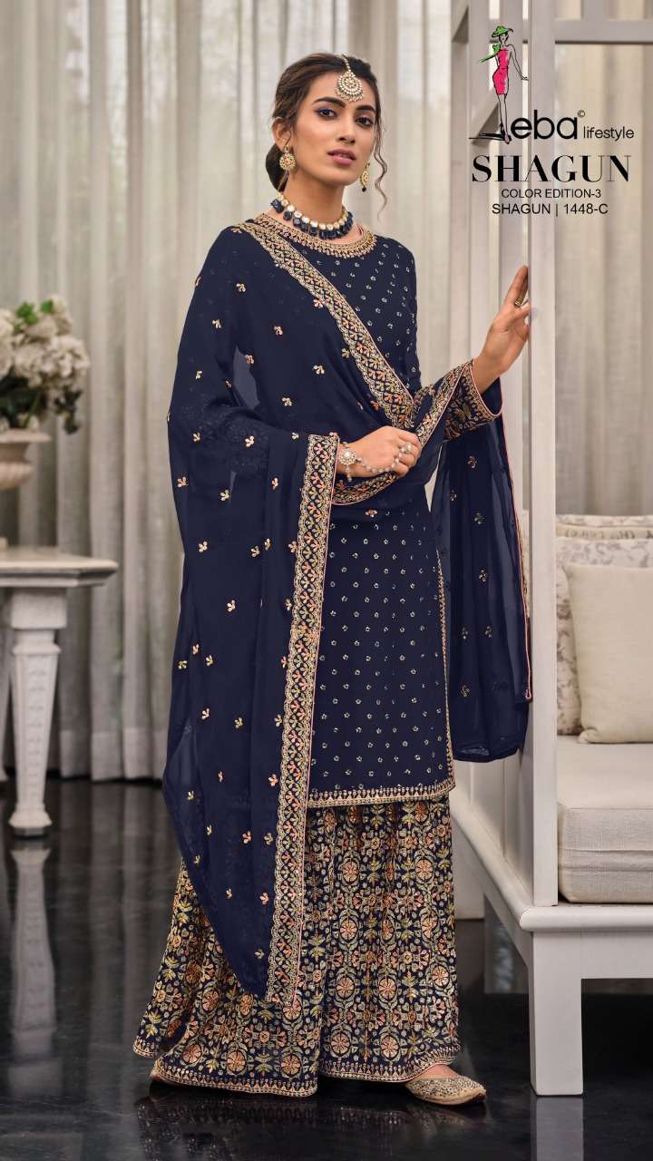 eba lifestyle shagun color edition vol-3 1448 series exclusive designer salwar kameez party wear collection