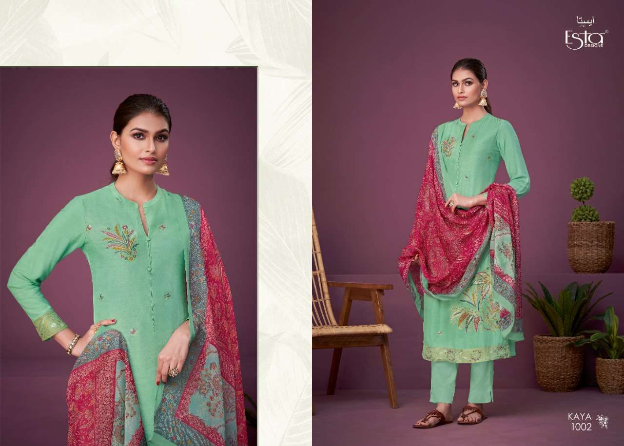 esta designs kaya 1001-1006 series stylish designer indian salwar kameez manufacturer surat 