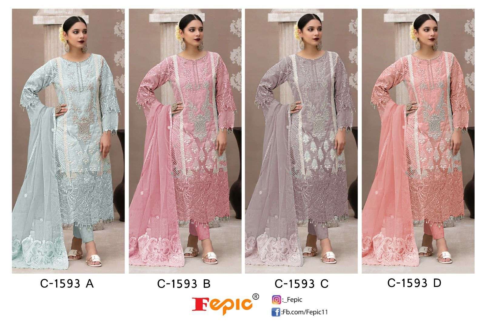 fepic 1293 series stylish look designer pakistani salwar suits online dealer surat 