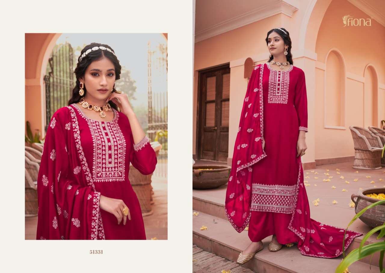 fiona fashion kahish 51331-51336 series premium silk with embroidery party wear salwar suits surat 