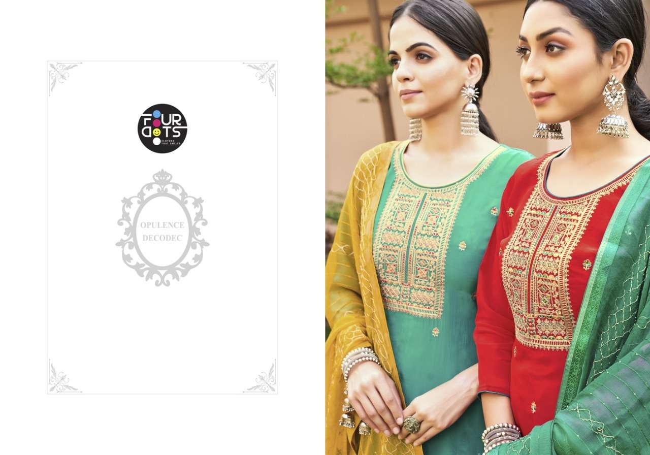 four dots satrangi 10151-10154 series natural crep with work designer salwar kameez manufacturer surat