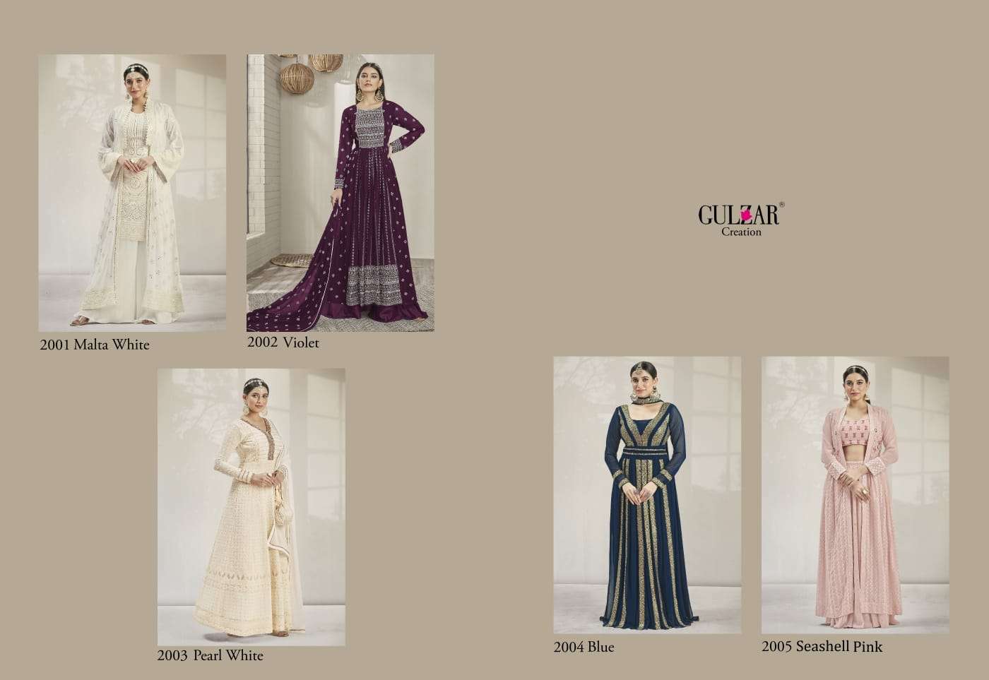 gulzar creation modern 2001-2005 series party wear dress collection wholeasle price surat 