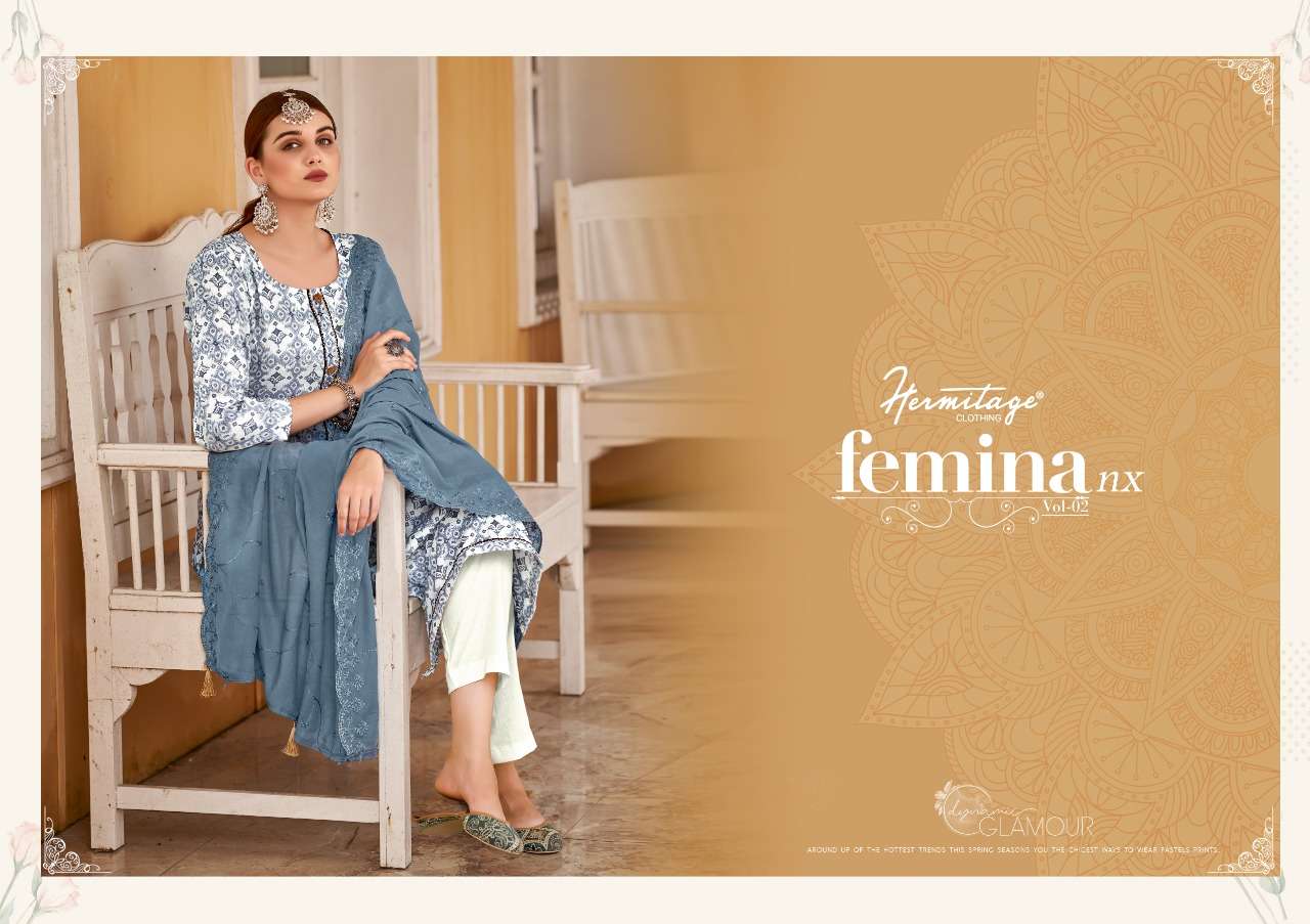 hermitage clothing femina vol-2 nx 2001-2006 series unstitched designer salwar kameez at best price surat