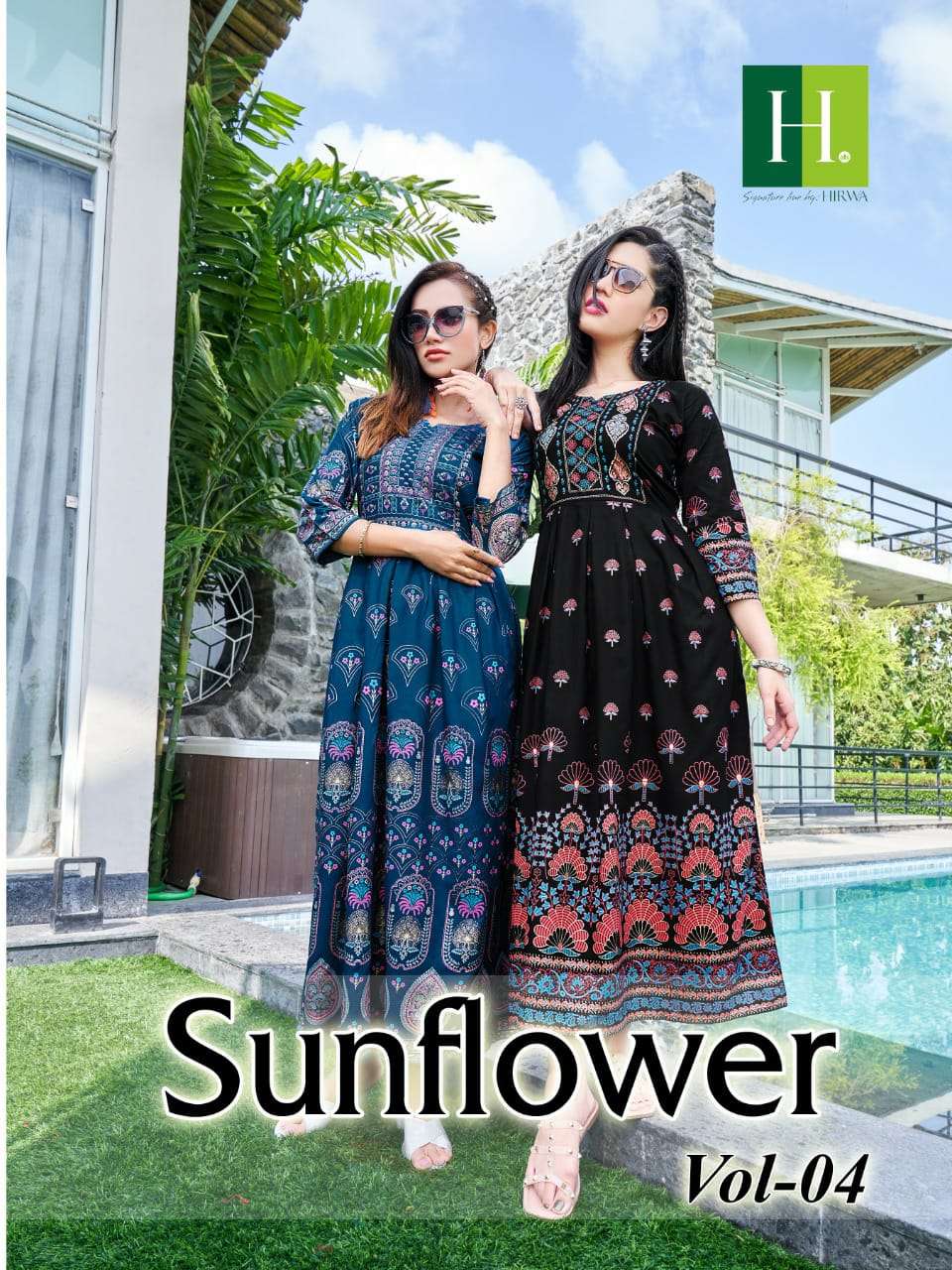 hirwa sunflower vol-4 stylish designer gown wholesale price surat 