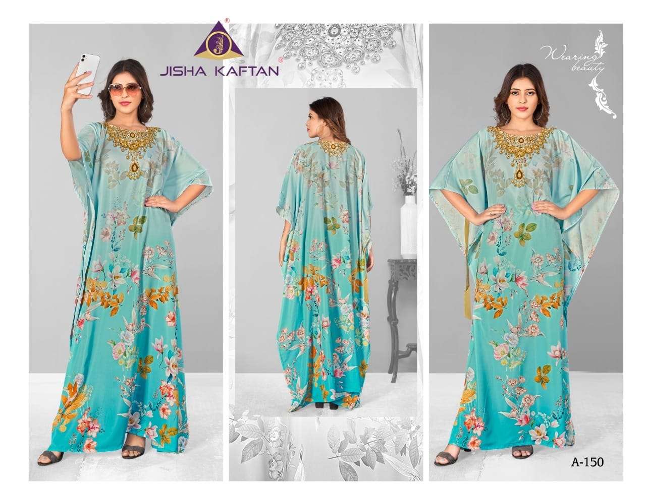 jelite afreen vol-7 149-156 series fancy look designer kaftans catalogue manufacturer surat