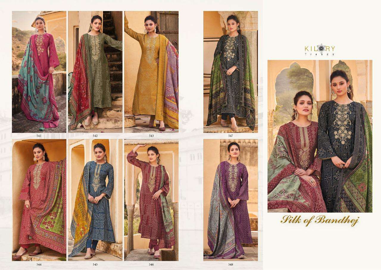 kilory trends silk of bandhej 541-548 series fancy designer salwar kameez at best price surat 