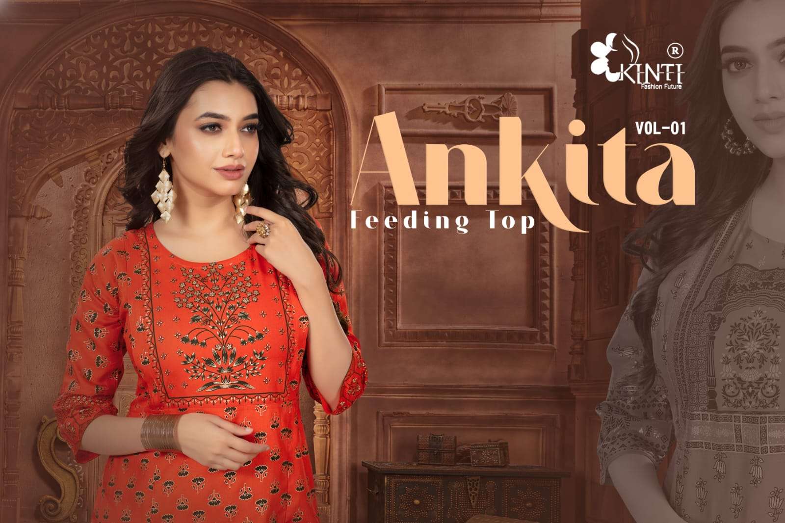 kinti fashion ankita vol-1 101-108 series fancy designer kurtis catalogue online wholesaler surat 