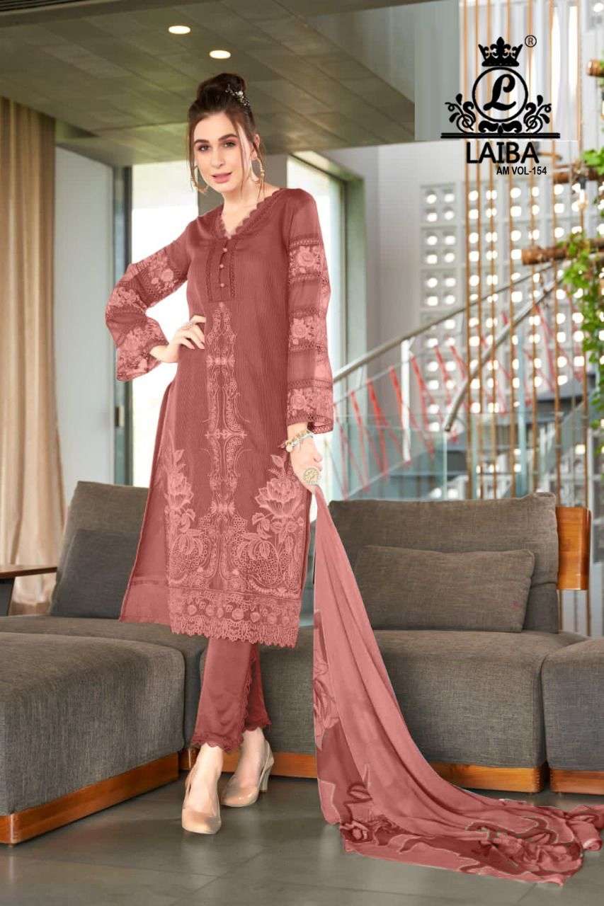 laiba am vol-154 georgette designer full stich pakistani suits wholesale collection 