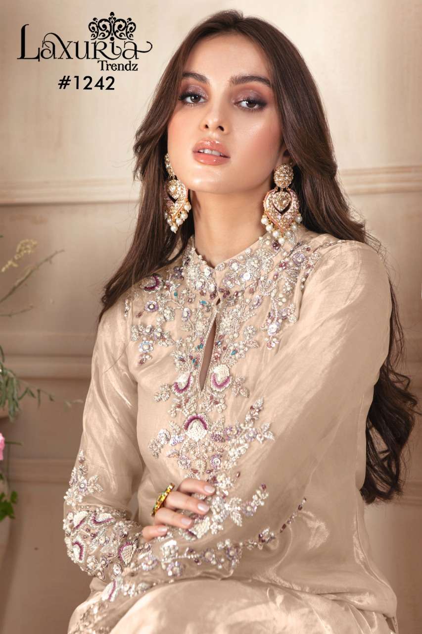 laxuria trendz 1242 series readymade designer pakistani suits manufacturer surat