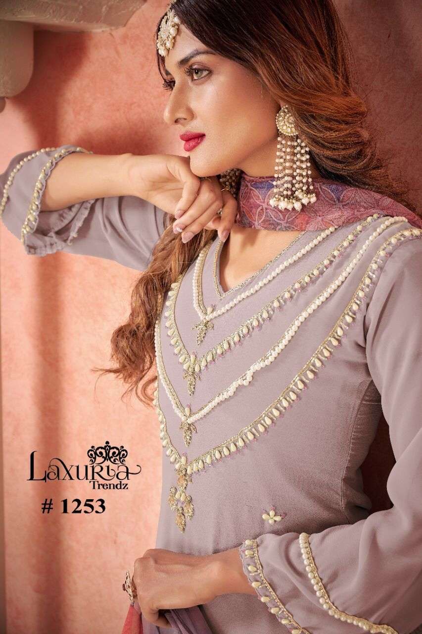 laxuria trendz 1253 series readymade designer pakistani salwar suits wholesaler in surat 