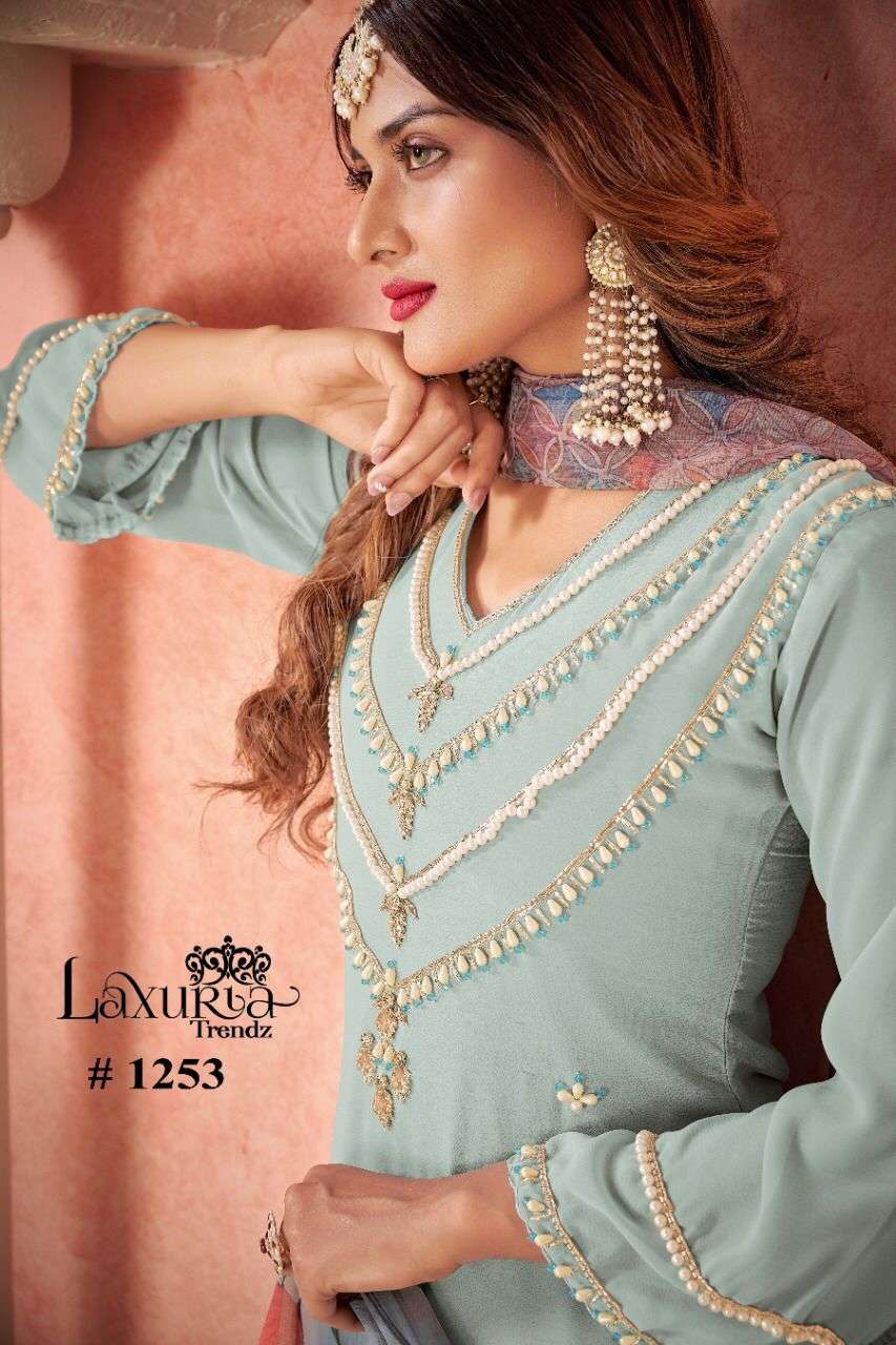 laxuria trendz 1253 series readymade designer pakistani salwar suits wholesaler in surat 