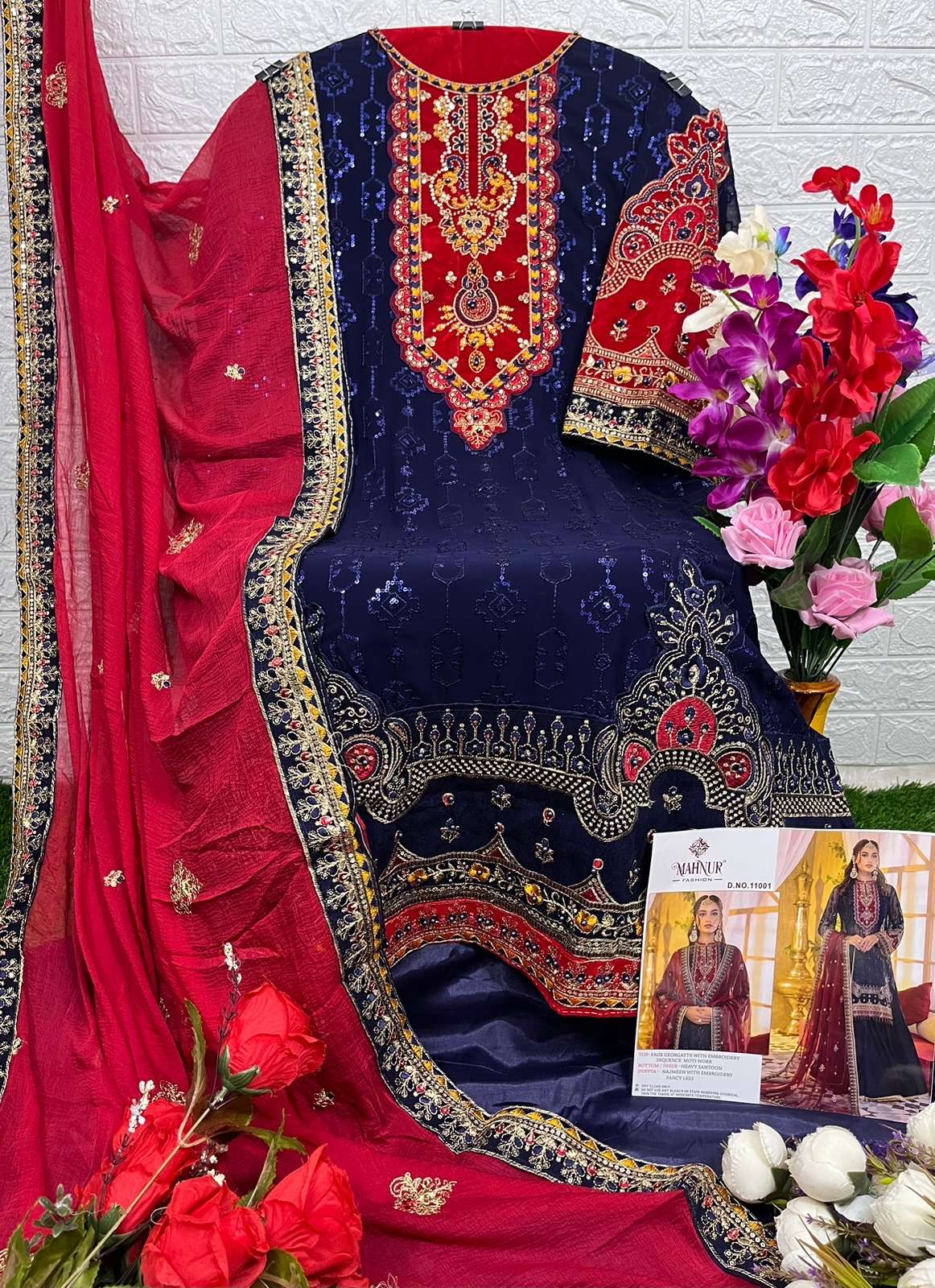 mahnur fashion mahnur vol-11 11001-11003 series stylish designer pakistani salwar suits surat 