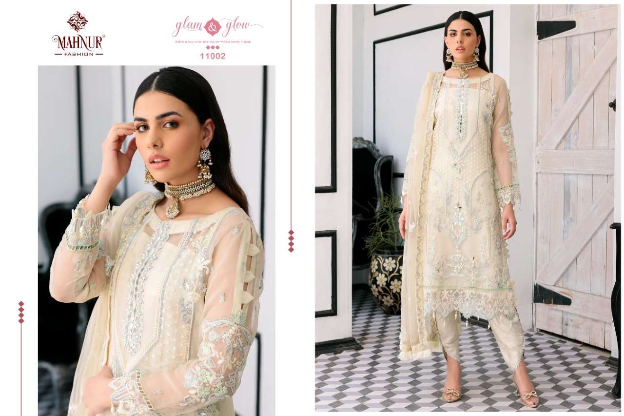 mahnur fashion mahnur vol-11 11001-11003 series stylish designer pakistani salwar suits surat 