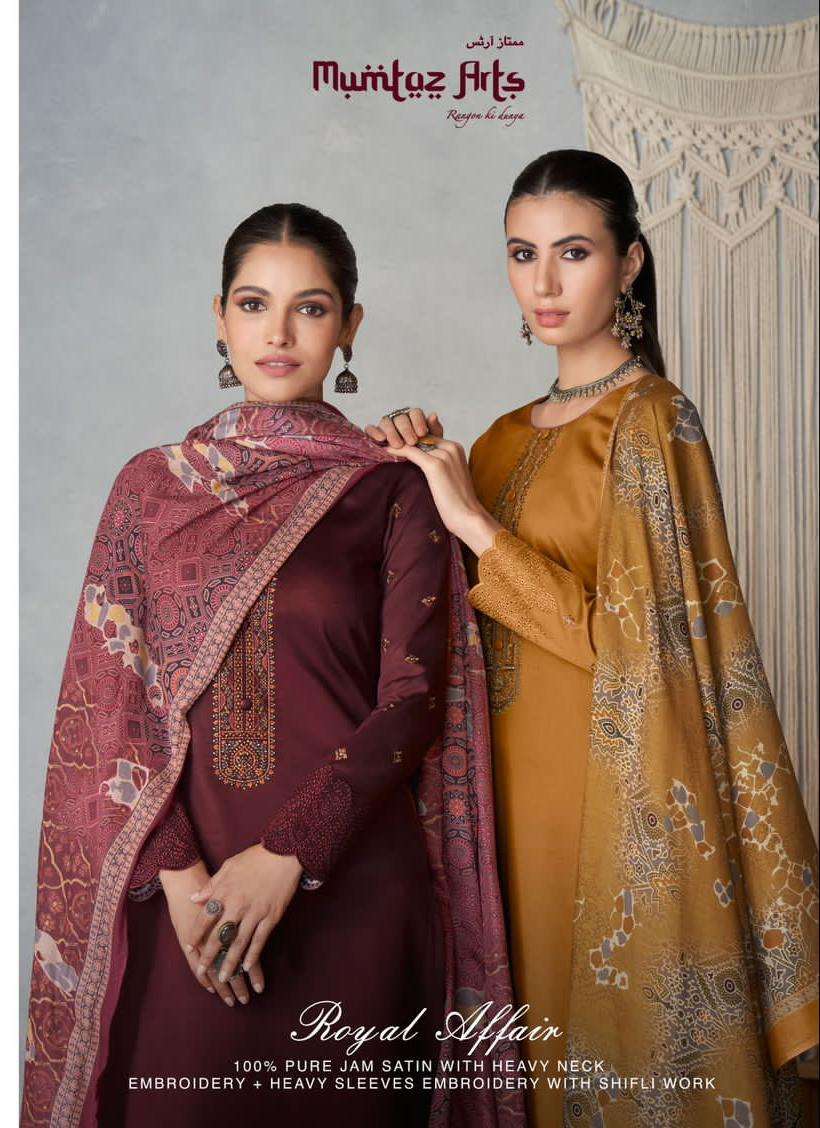 mumtaz arts royal affair 5001-5006 series indian designer salwar kameez online supplier surat 