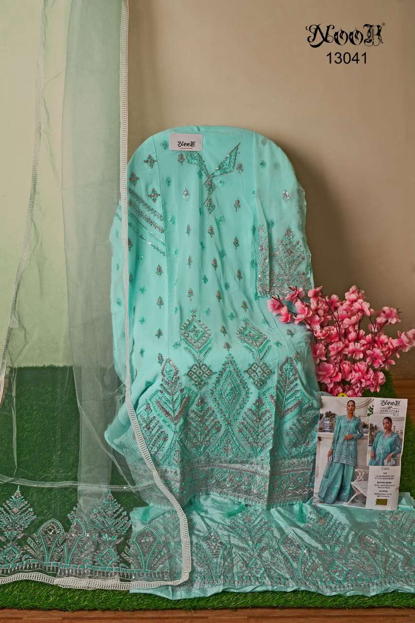 noor afrozeh vol-3 13041-13043 series stylish look designer pakistani salwar suits new catalogue 