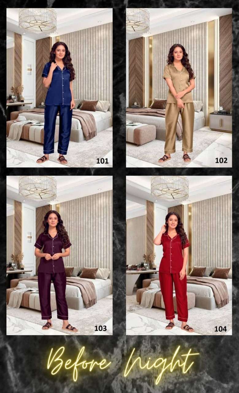 pratham fashion before night 101-104 series daily uses designer night dress catalogue wholesaler surat