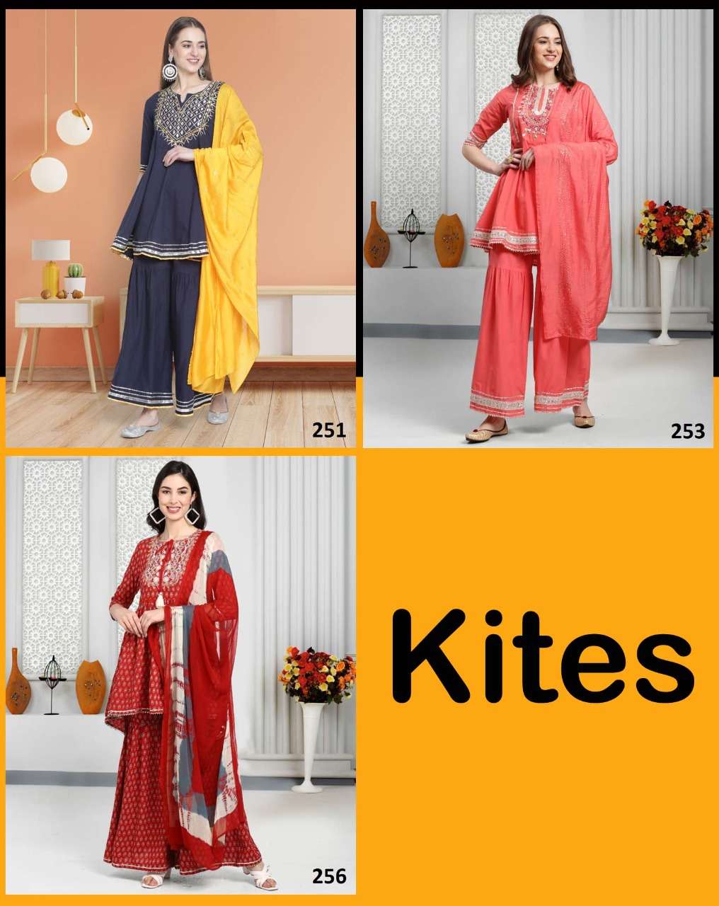 pratham fashion kites stylish look designer kurtis set catalogue surat
