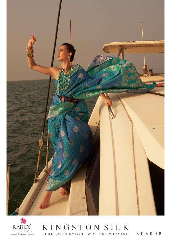 rajtex kingston silk 305001-305010 series exclusive designer saree catalogue wholesale price surat 