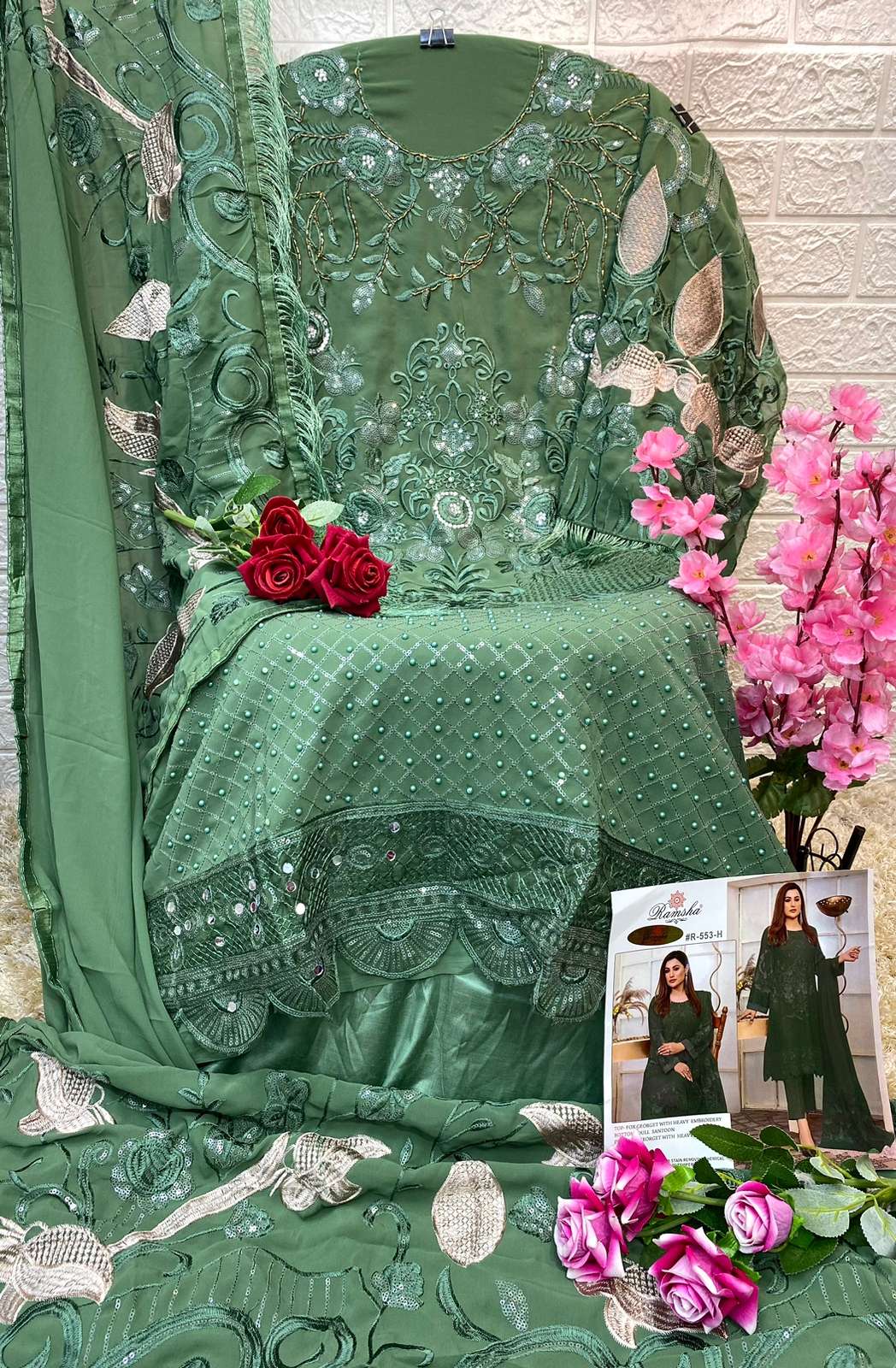 ramsha 553 series gorgeous look designer pakistani salwar kameez wholesaler surat 