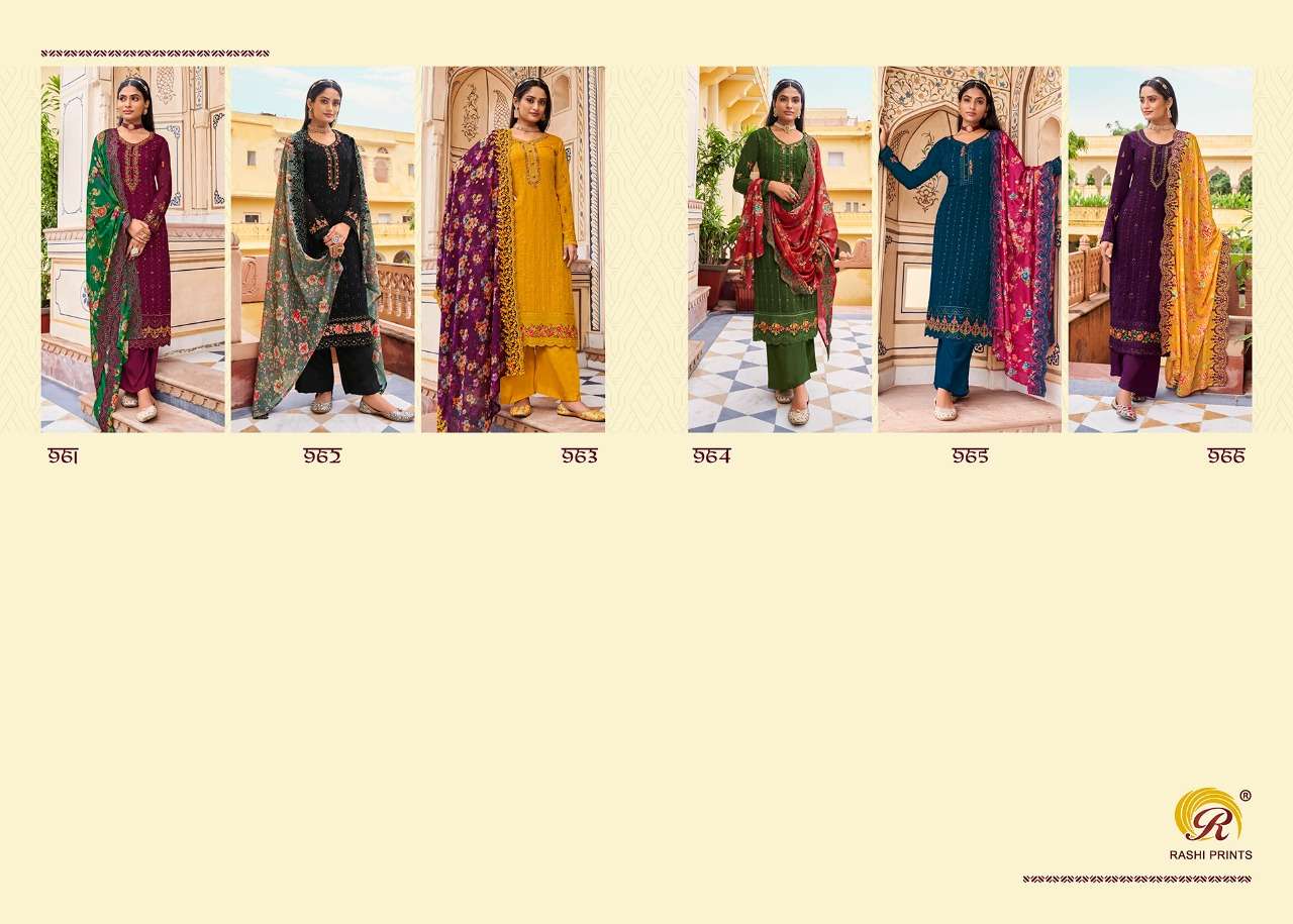 rashi prints rang rasiya vol-6 961-966 series georgette with heavy embroidery work salwar suits new catalogue 