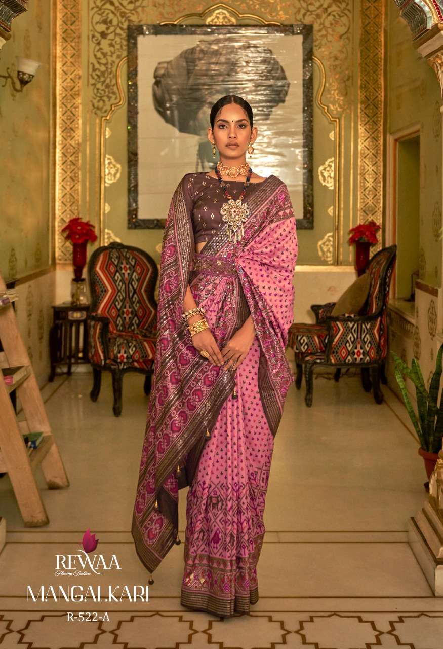 rewaa mangalkari 522 series exclusive designer saree catalogue manufacturer surat  