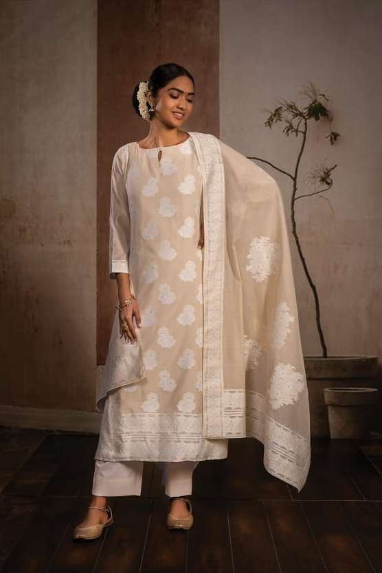 rivaa exports bindiya vol-2 2631-2637 series pure cotton banarasi jaqurad designer salwar suits surat 