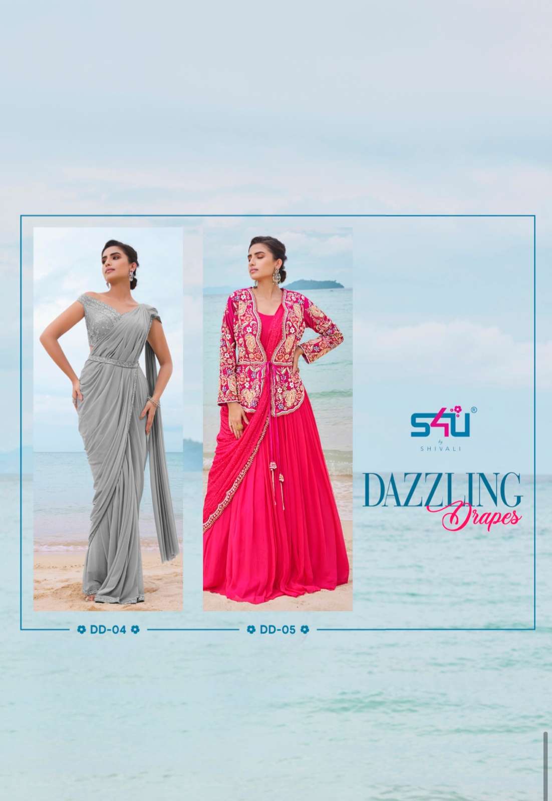 s4u dazzling drapes readymade designer party wear catalogue wholesale price surat 