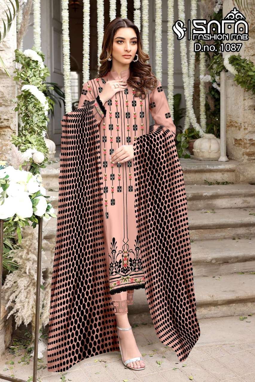 safa fashion fab 1087 series readymade designer pakistani salwar kameez manufacturer surat