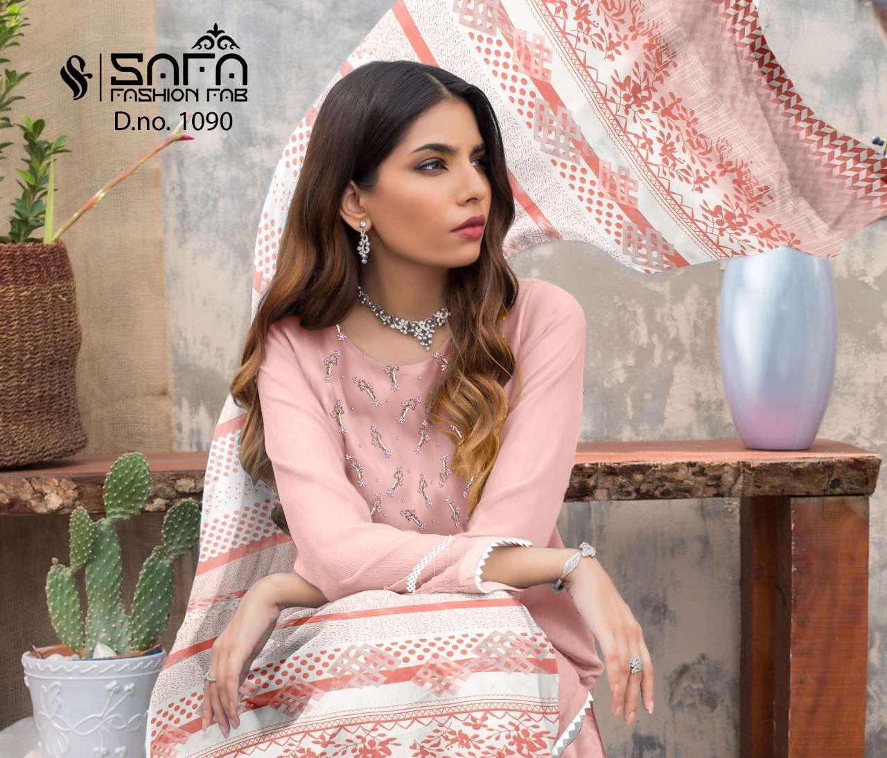 safa fashion fab 1090 series heavy georgette fabrics pakistani salwar suits wholesaler surat 