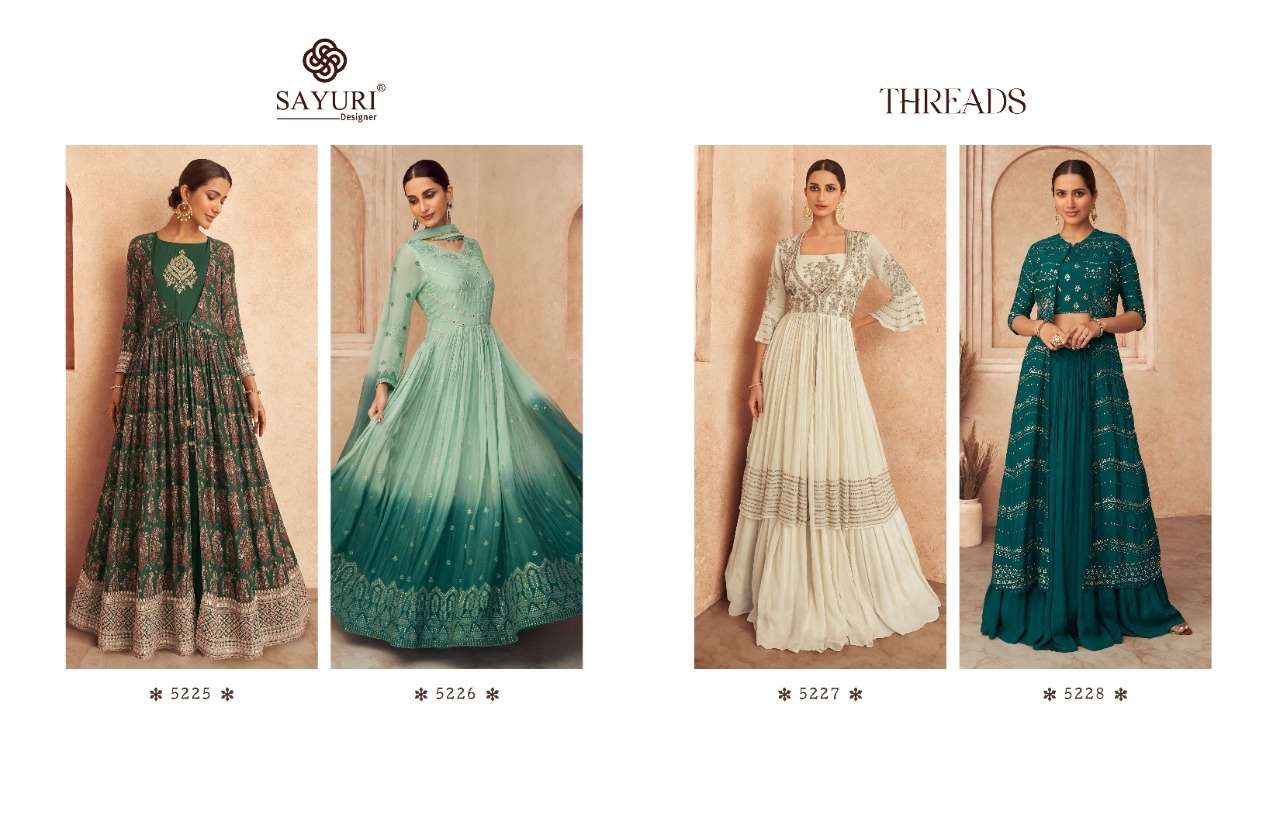 sayuri designer threads 5225-5228 series fancy designer gown party wear collection 2023 