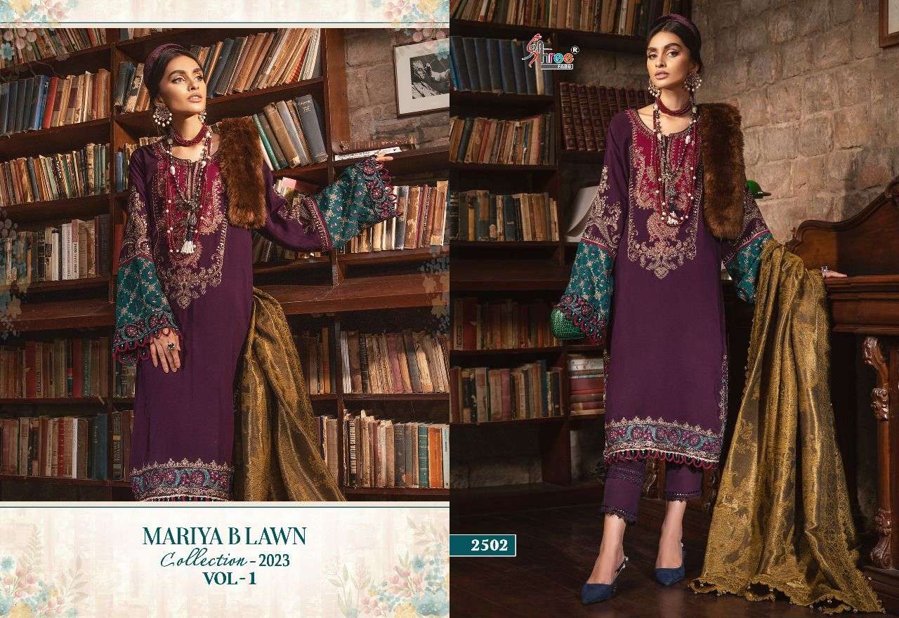 shree fab maria b lawn vol-1 2499-2505 series ustich designer pakistani salwar kameez wholesaler surat 