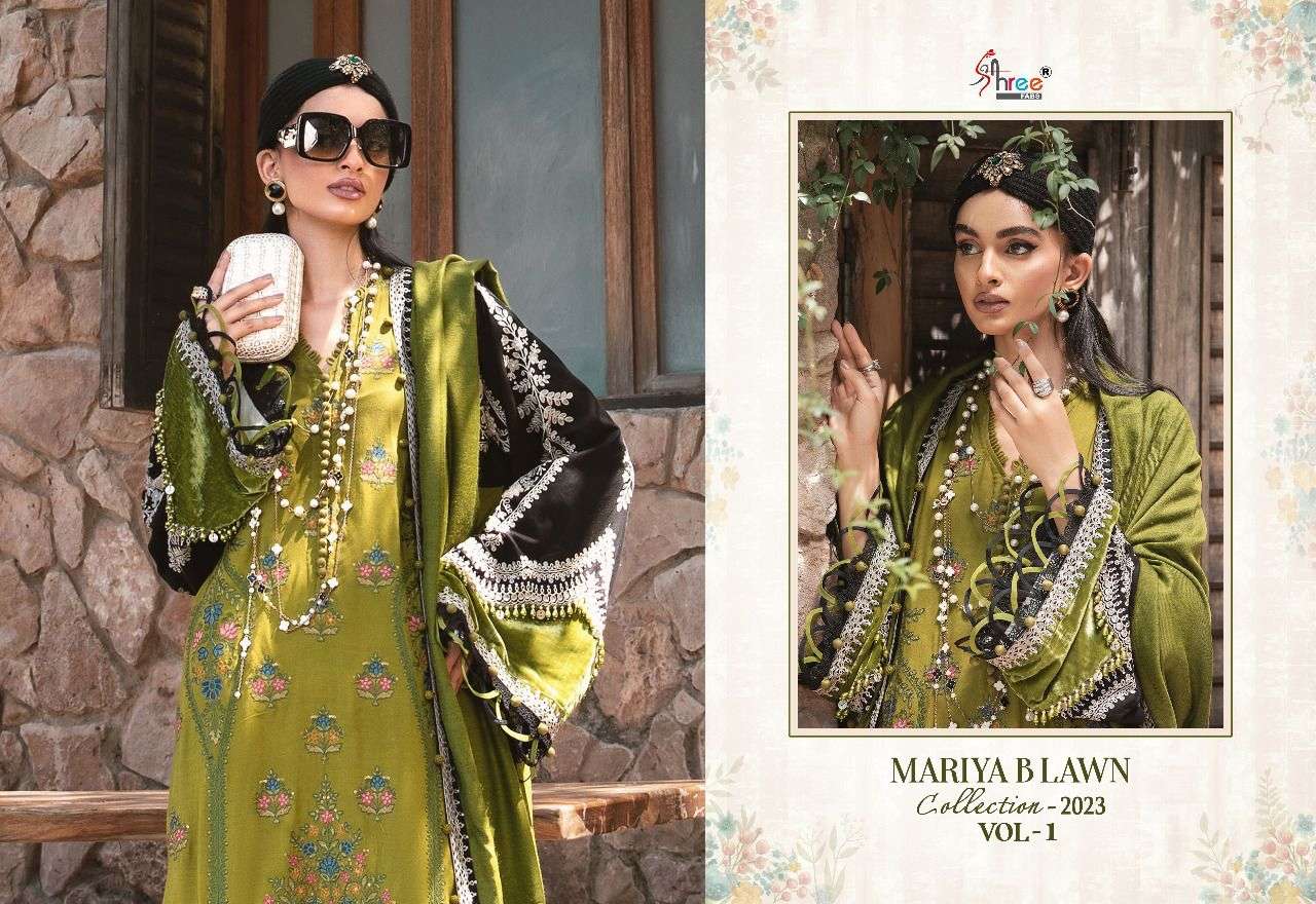 shree fab maria b lawn vol-1 stylish designer pakistani salwar kameez surat 