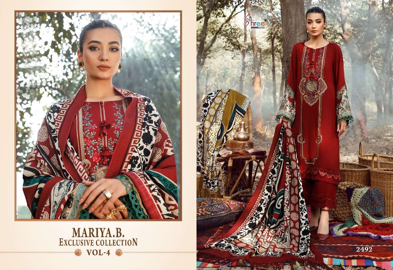 shree fabs maria b vol-4 2491-2498 series fancy designer pakistani salwar kameez online supplier surat