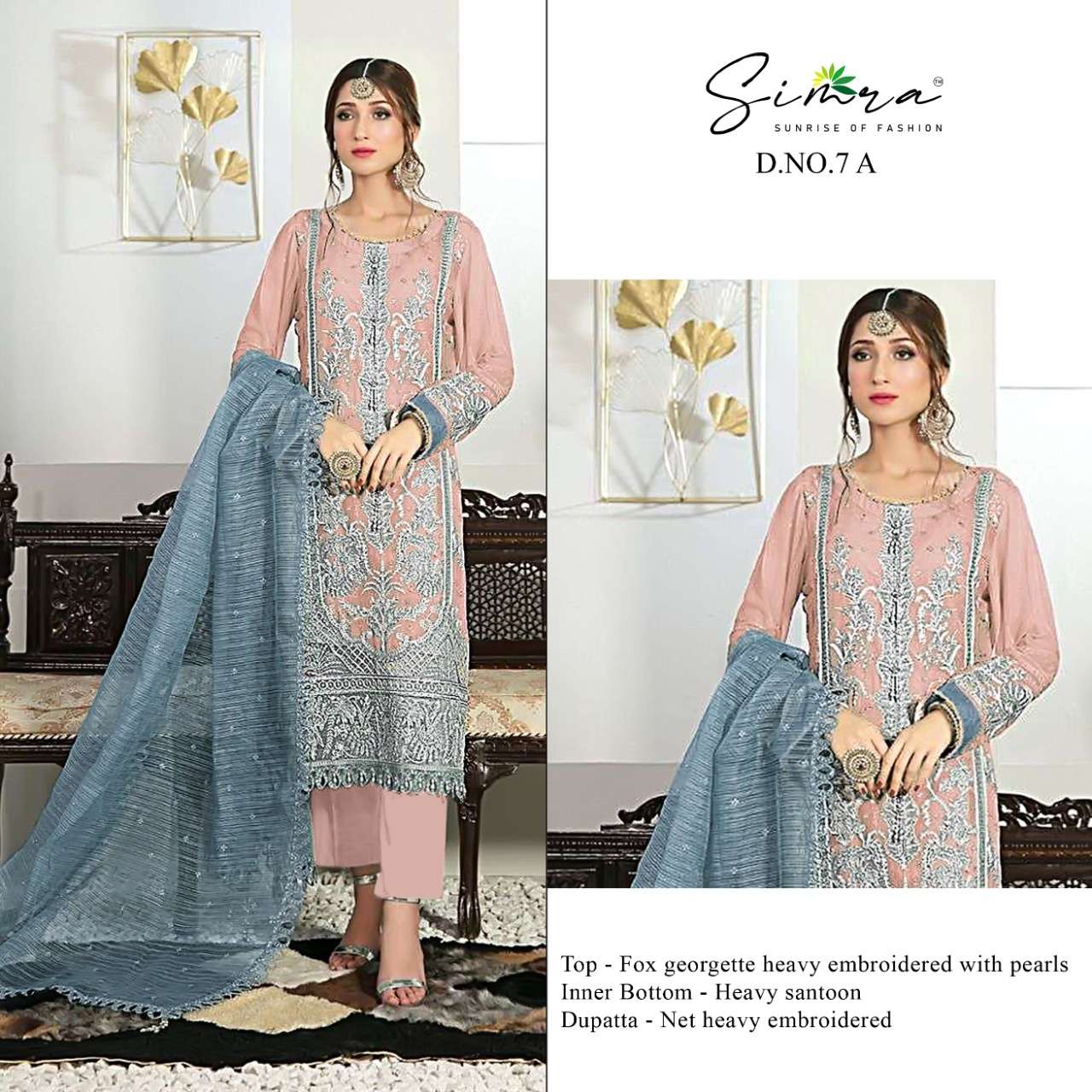 simra 7 series embroidery work designer pakistani salwar suits online supplier surat 