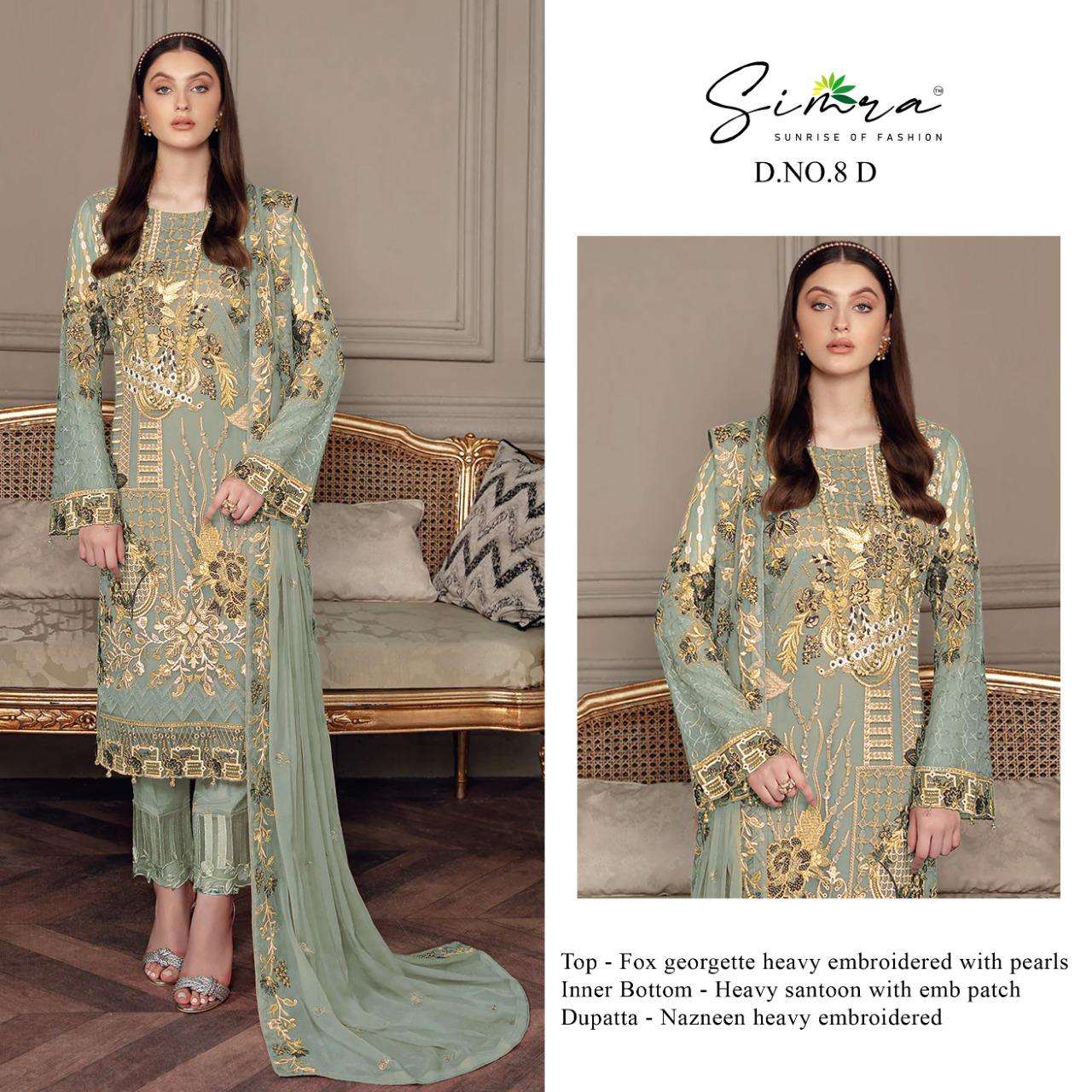 simra 8 series exclusive designer pakistani salwar suits wholesale price surat 