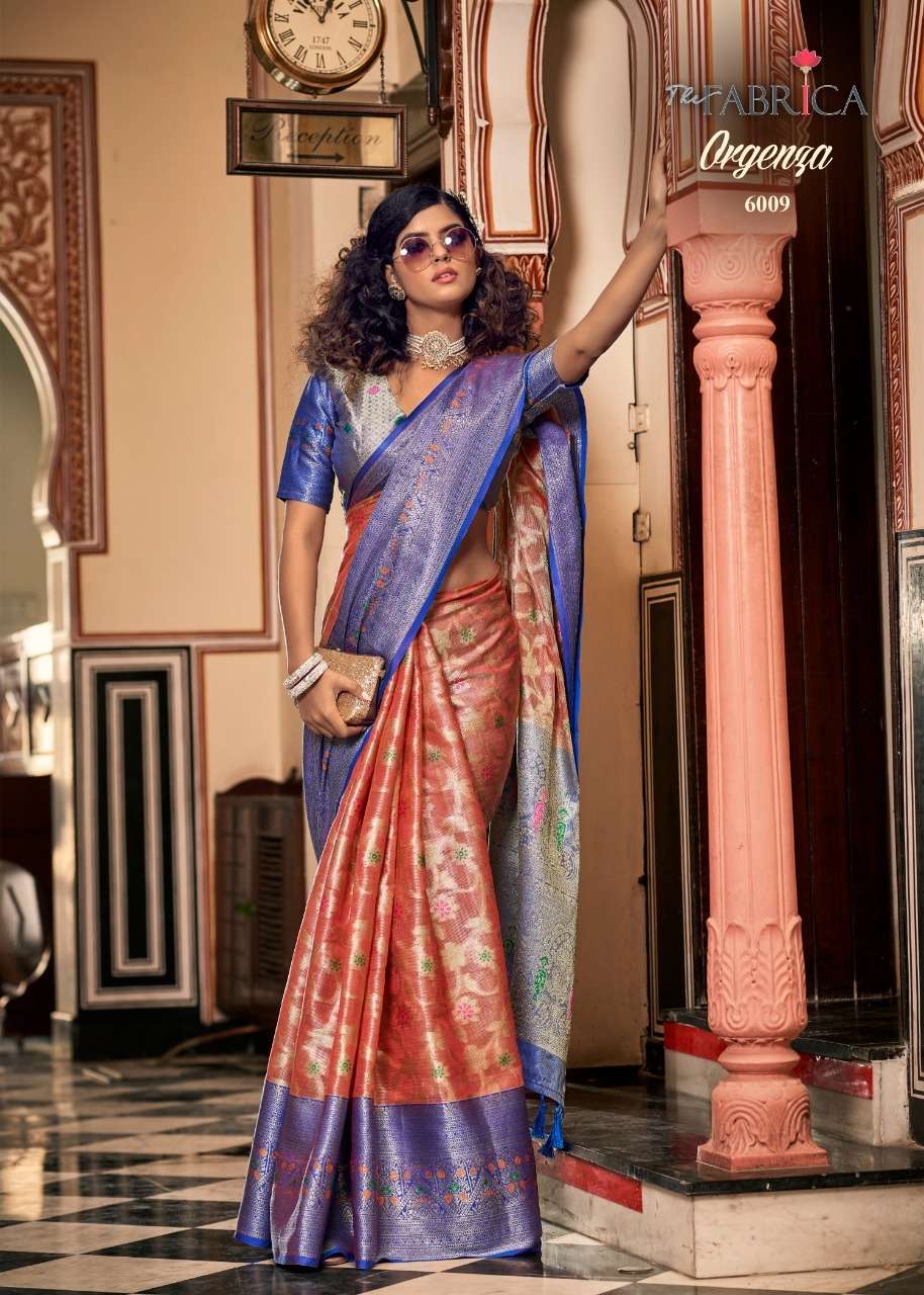 the fabrica sadhana 6001-6012 series stylish designer sarees catalogue wholesale price surat