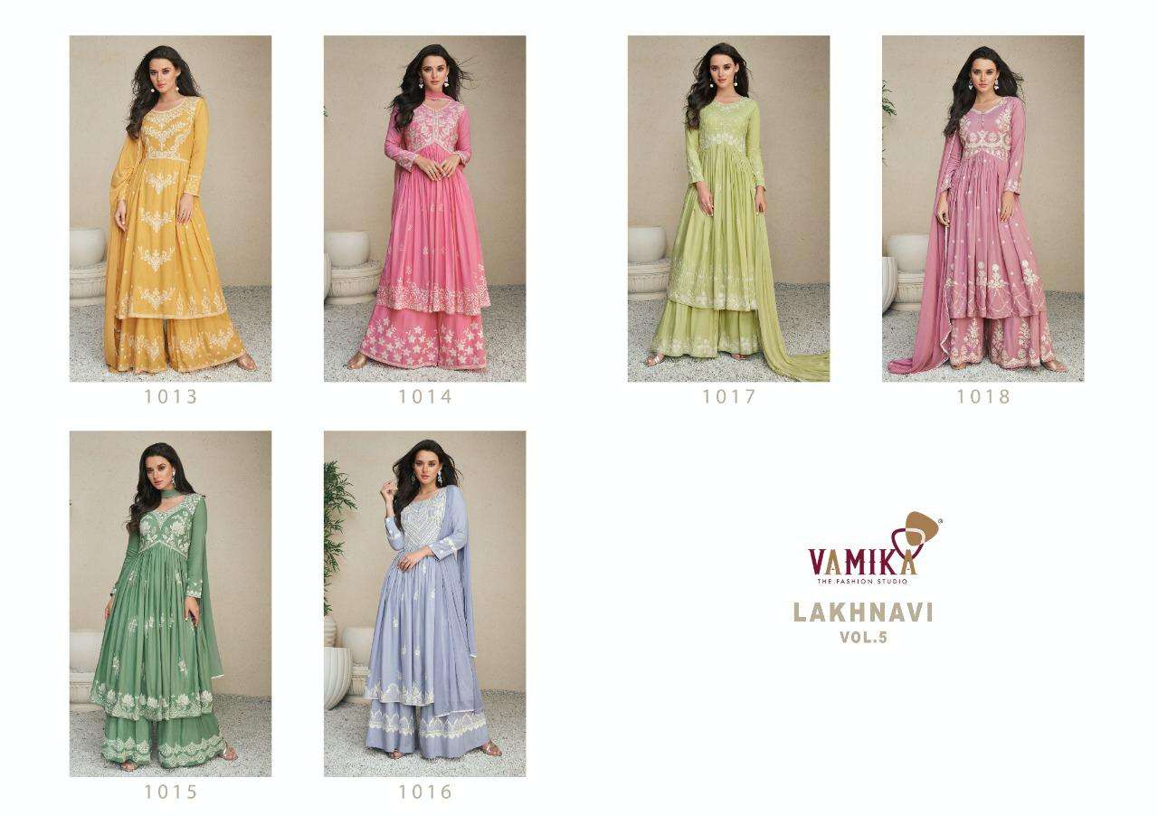 vamika lakhnavi vol-5 1013-1018 series rayon designer party wear collection online dealer surat 