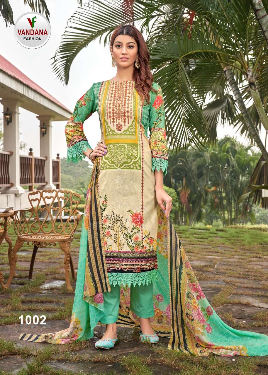 vandana fashion mumtaz vol-1 1001-1010 series cotton designer salwar kameez wholesale price surat 