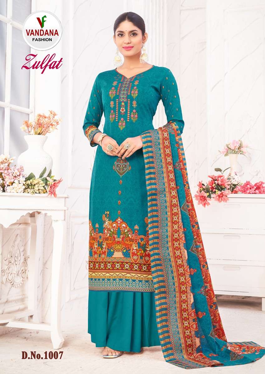 vandana fashion zulfat vol-1 1001-1010 series indian designer salwar kameez manufacturer surat 