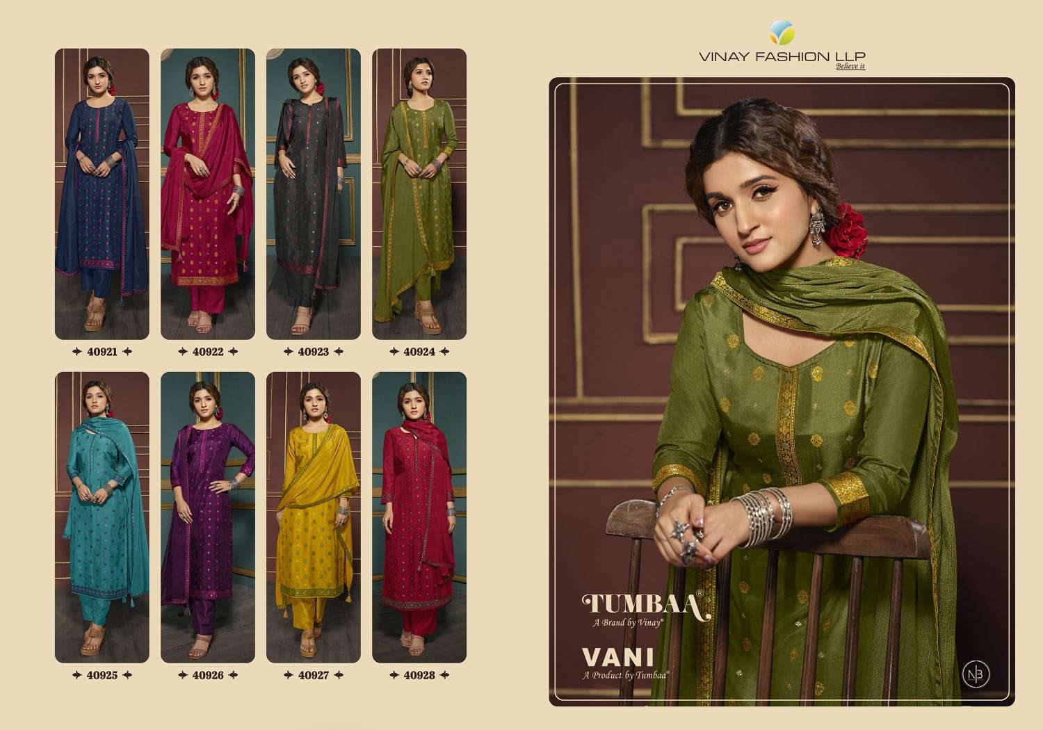 vinay fashion vani 40921-40928 series function special designer salwar kameez manufacturer surat