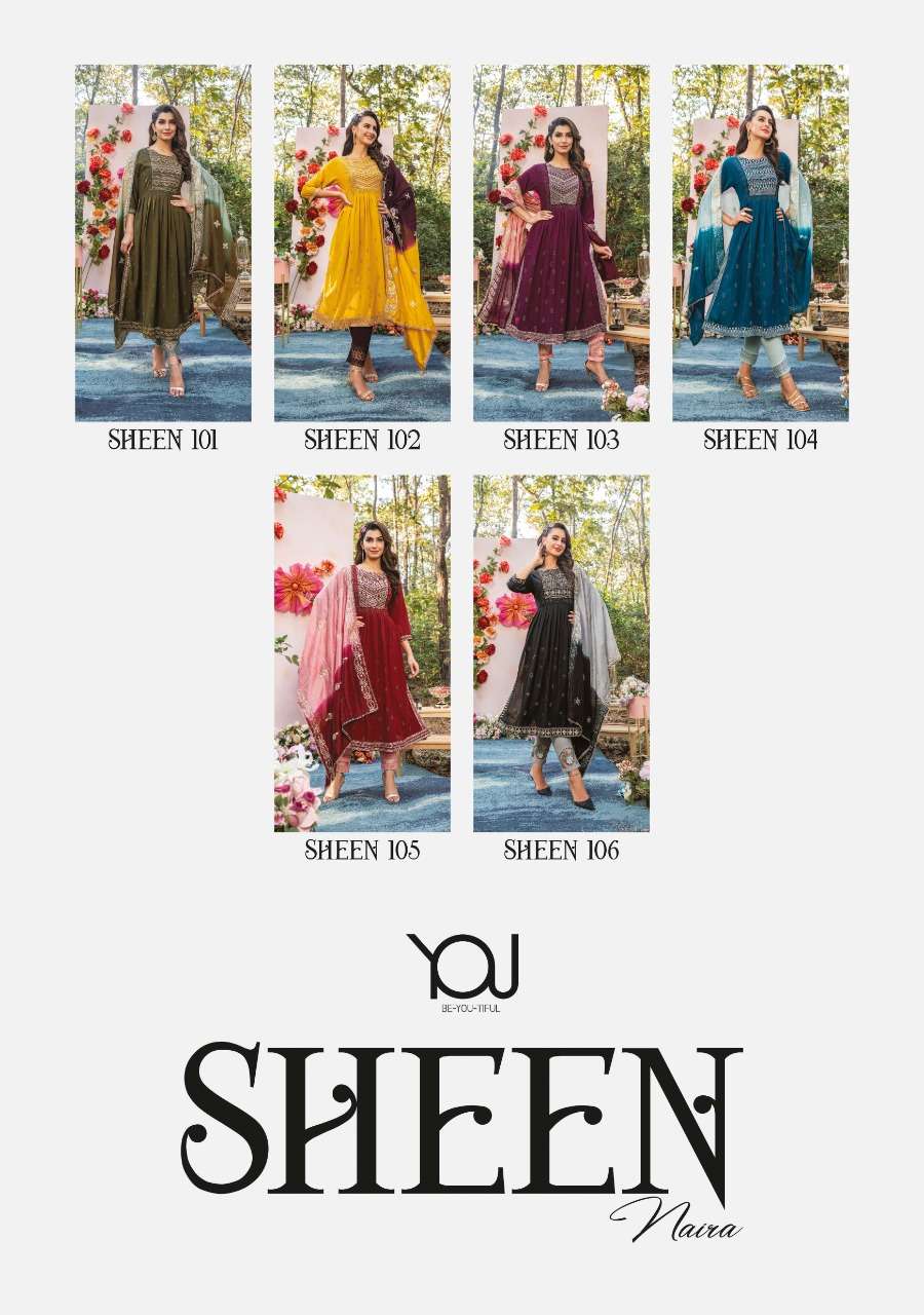 wanna sheen naira 101-106 series trendy designer kurti catalogue online supplier surat 