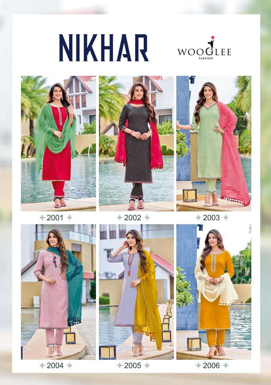 wooglee nikhar 2001-2006 series stylish look designer kurti catalogue exporter surat 