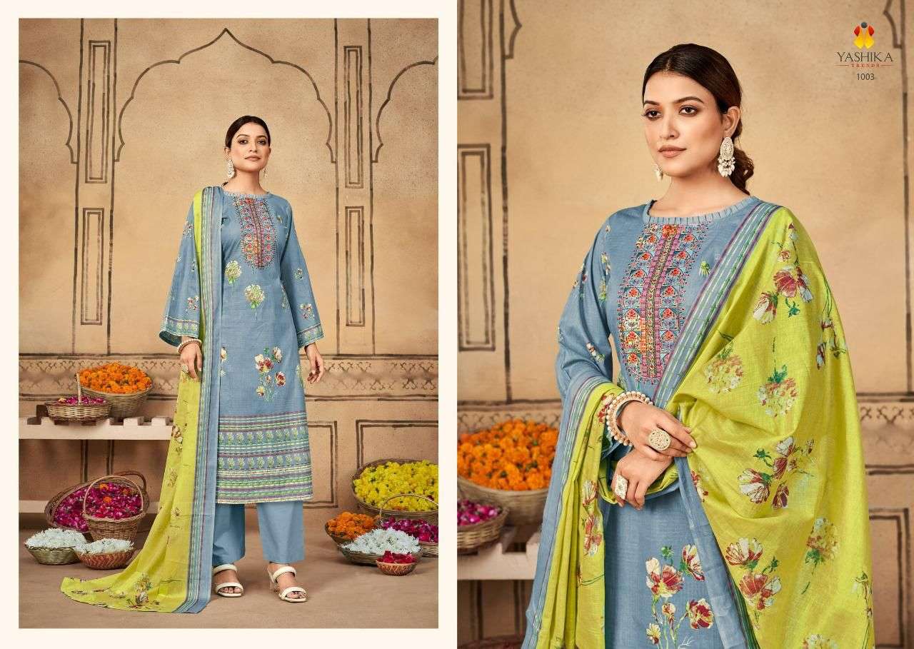 yashika trends bella 1001-1008 series indian designer salwar kameez wholesale price surat 