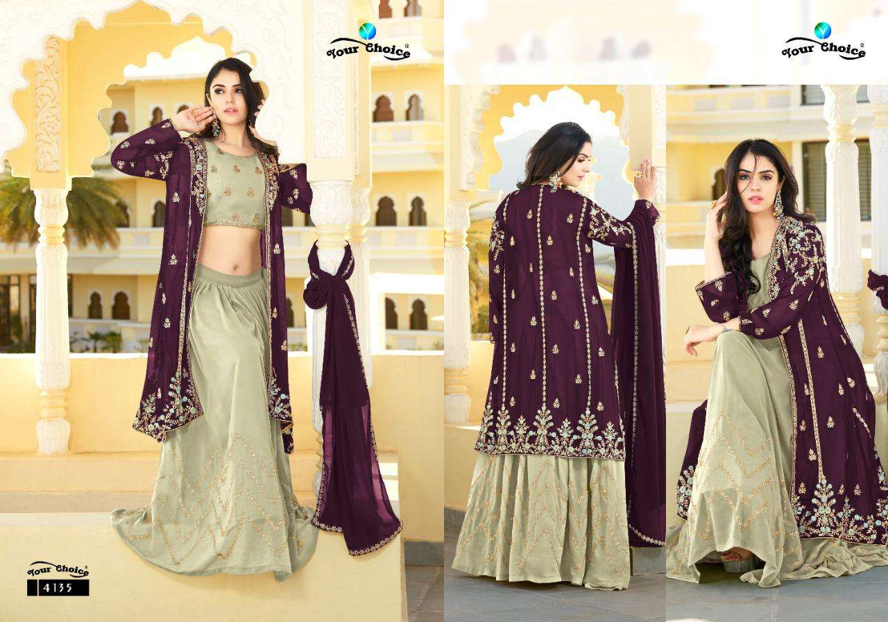 your choice glam hunt 4134-4137 series georgette designer party wear dress collection surat 