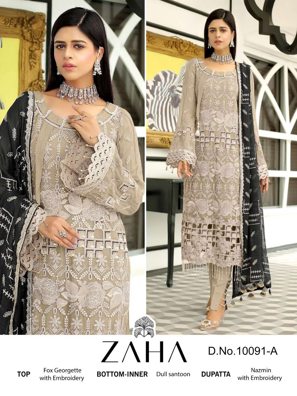 zaha 10091 series exclusive designer pakistani salwar kameez wholesale price 