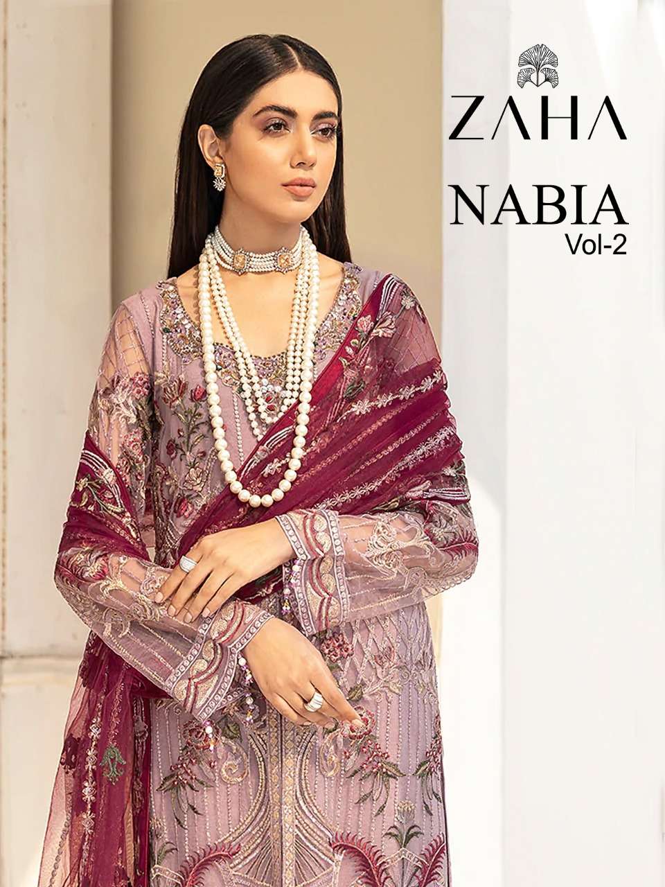 zaha nabia vol-2 georgette with embroidered work pakistani suits catalogue online supplier surat