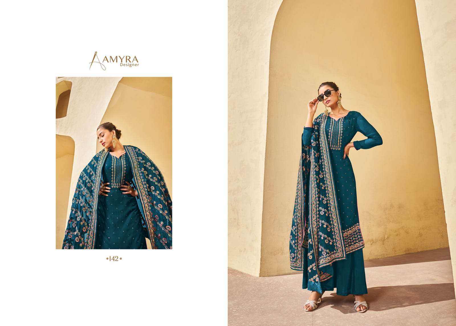 aamyra designer aaina vol-10 142-145 series exclusive designer party wear salwar suits online market surat