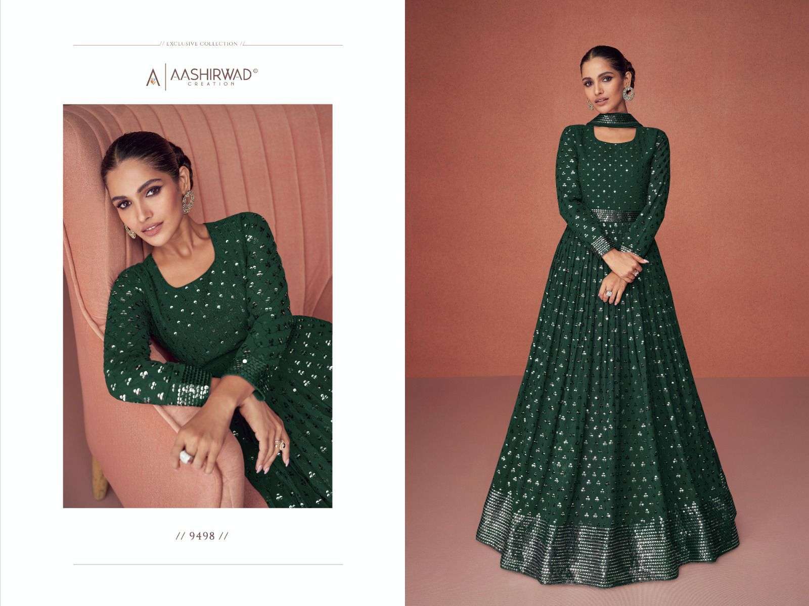 aashirwad creation season diamond 9495-9499 series stylish look designer party wear salwar suits catalogue surat 