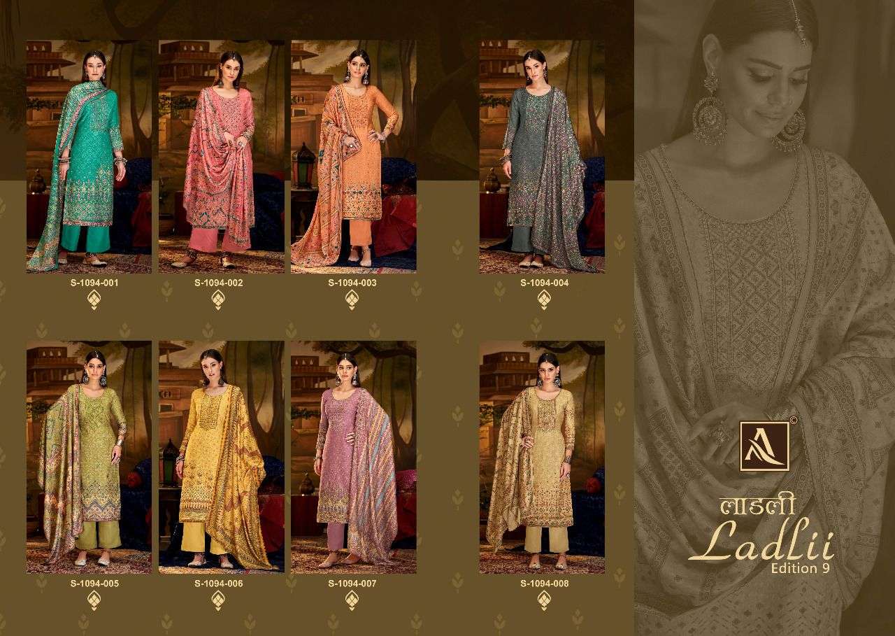 alok suit ladlii edition vol-9 unstich designer salwar kameez catalogue wholesale price surat 